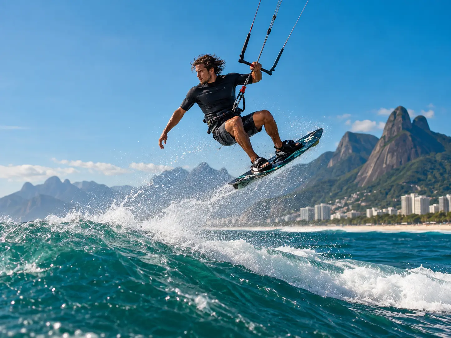 Praticante de kitesurf