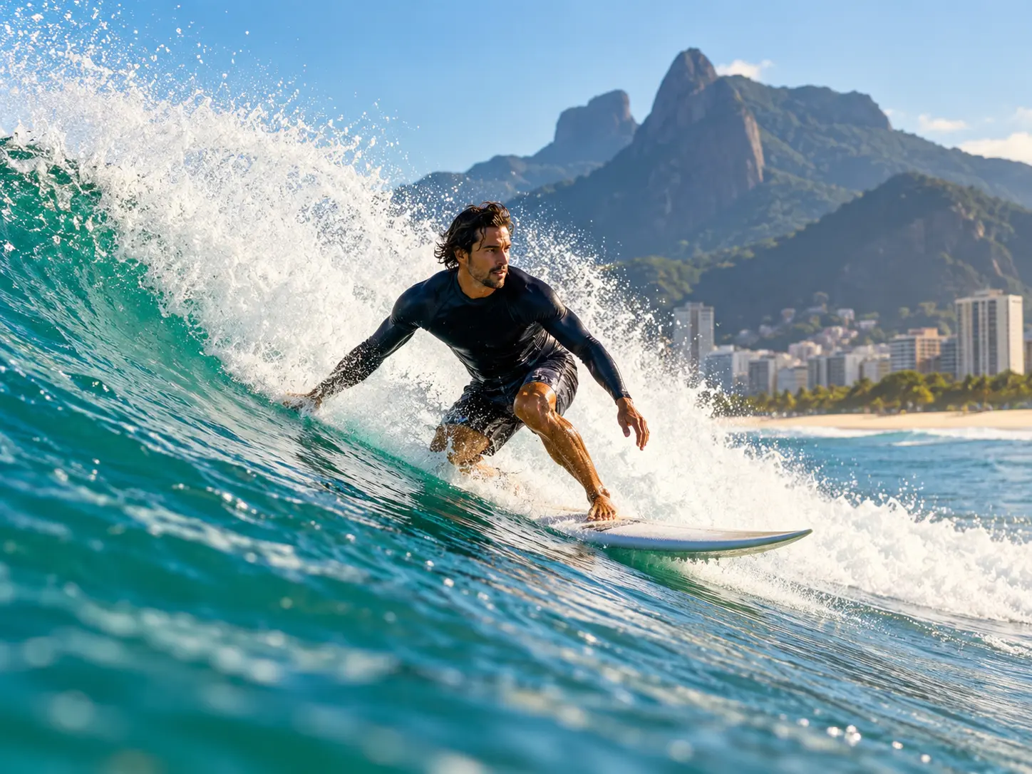 Surfista em uma onda